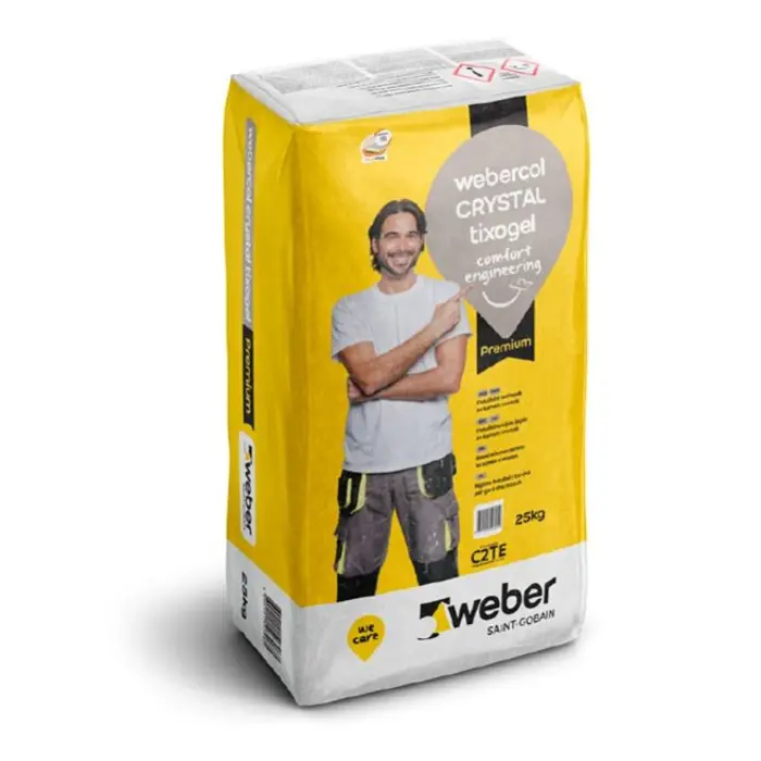 LJEPILO ZA KERAMIKU WEBER BIJELO FLEX C2T CRYSTAL TIXOGEL 25KG