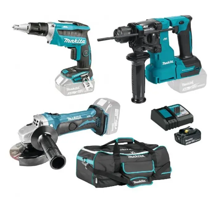 MAKITA Aku set za suhu gradnju (Knauf) - DHR183 + DFS452 + DGA452 - 18V 3.0Ah