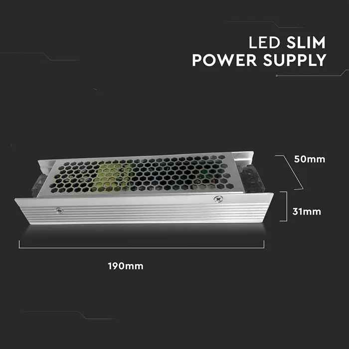 Napajanje Metalno SLIM 120W 12V 10A – IP20 (Tanki Trafo za LED Trake)