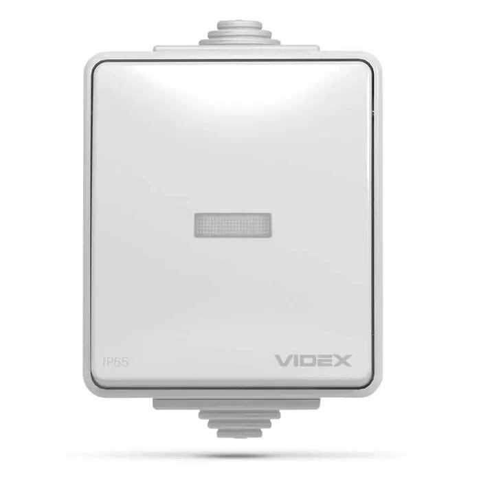 Prekidač nadžbukni vanjski 1P sa LED indikatorom IP65 Siva VIDEX BINERA