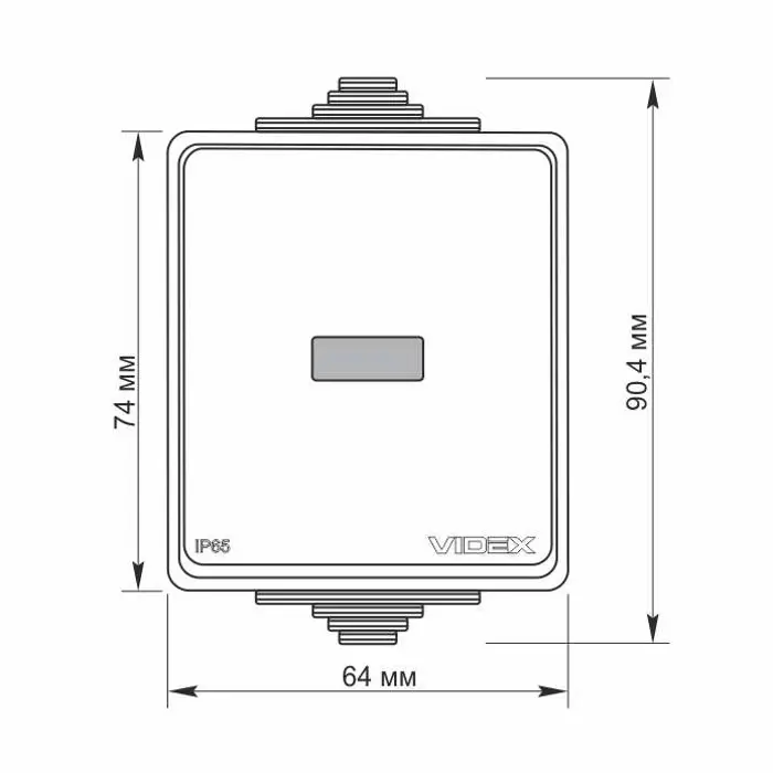 Prekidač nadžbukni vanjski 1P sa LED indikatorom IP65 Siva VIDEX BINERA