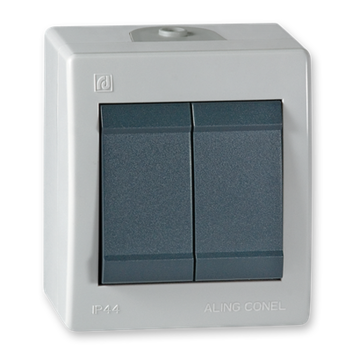 Prekidač serijski nadžbukni N/Ž IP44 10 250V sivi