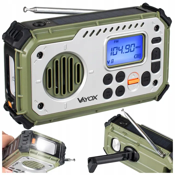 Prijenosni digitalni radio VAYOX VA0440 Solar s Bluetoothom i Powerbankom
