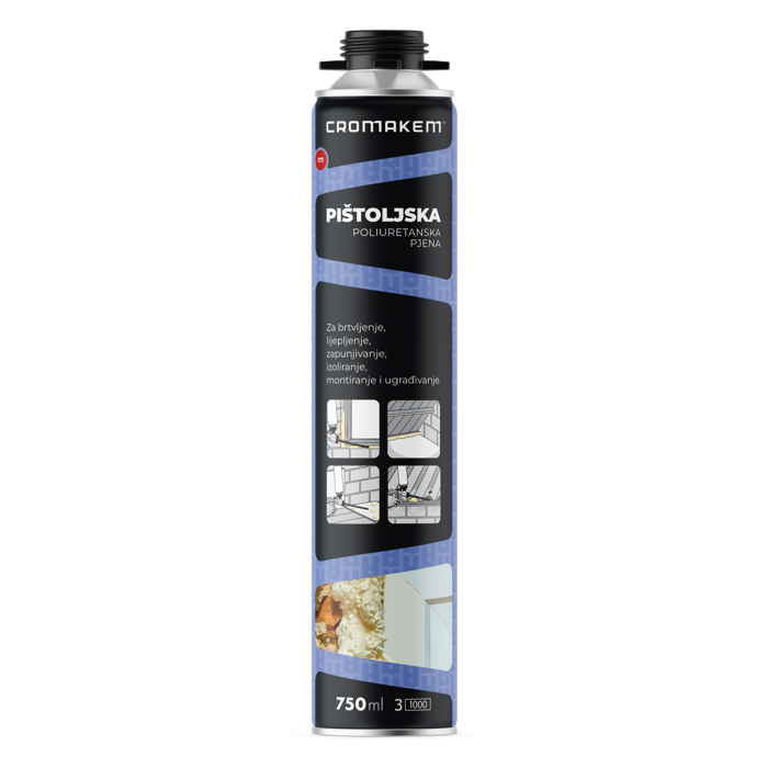 PUR Pjena Pištoljska 750ml – CROMAKEM (Univerzalna)