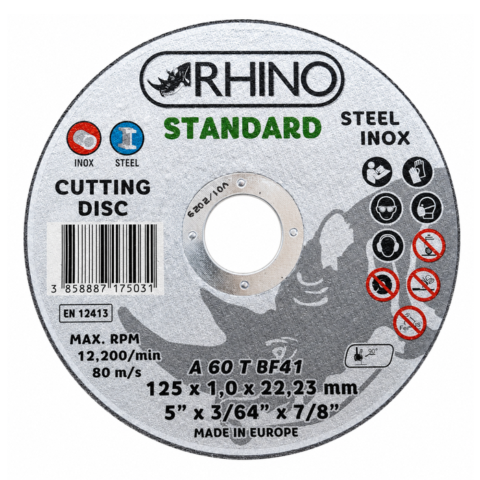 Rezna ploča za Inox/metal RHINO 125 x 1.0 x 22.2 mm
