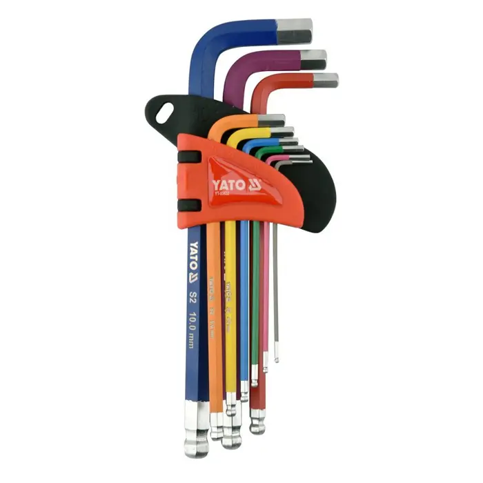 Set imbus ključeva dugih u boji s kuglom 1,5-10 mm YATO (9 kom)