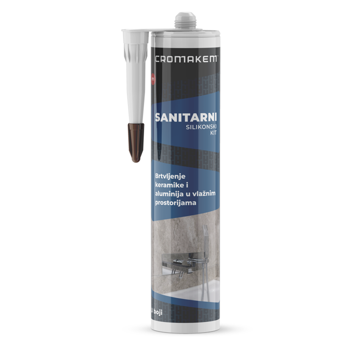 Silikon Sanitarni Smeđi 280ml – CROMAKEM (Protiv plijesni)