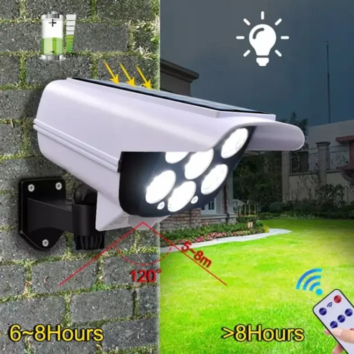 Solarna LED svjetiljka 77xSMD 6500K (Lažna kamera) IP65