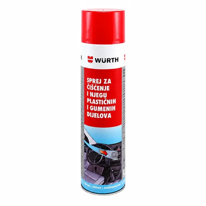 Sprej za čišćenje i njegu plastike i gume 600ml WÜRTH