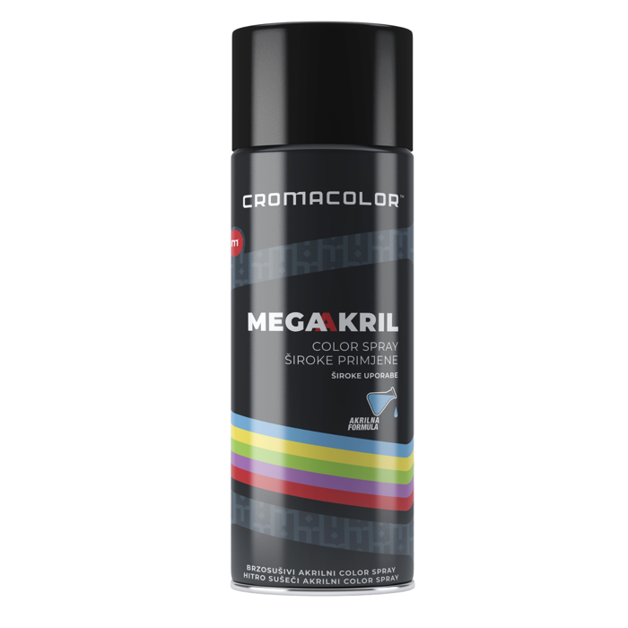 Sprej za plastiku CROMACOLOR SP Megakril - Tamno siva, 400 ml