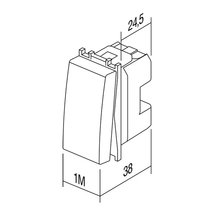 TEM mehanizam tipkalo 1M 16A 1P crni SB (SM11SB)