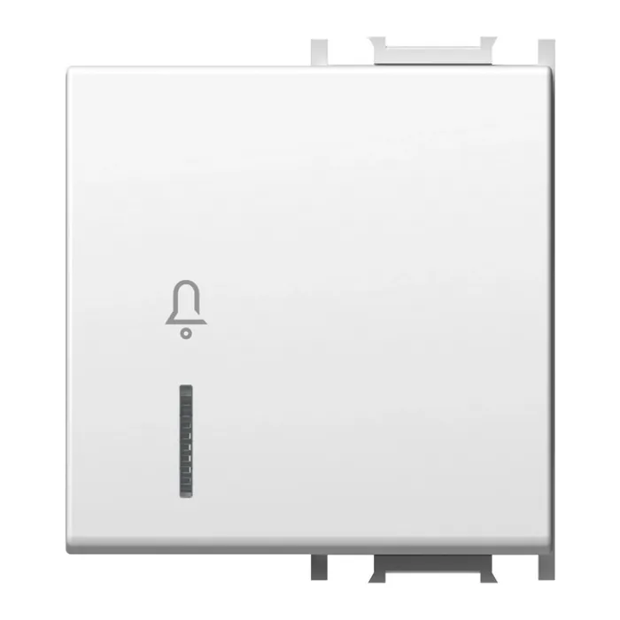TEM Modul tipka 2M indikator zvono sjajno bijela (TM12PW)