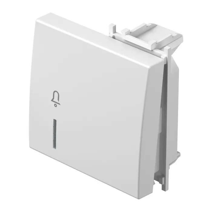 TEM Modul tipka 2M indikator zvono sjajno bijela (TM12PW)