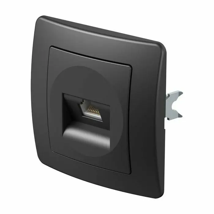 TEM utičnica komunikacijska 1×RJ45 Cat5E crna NB (KE37NB)