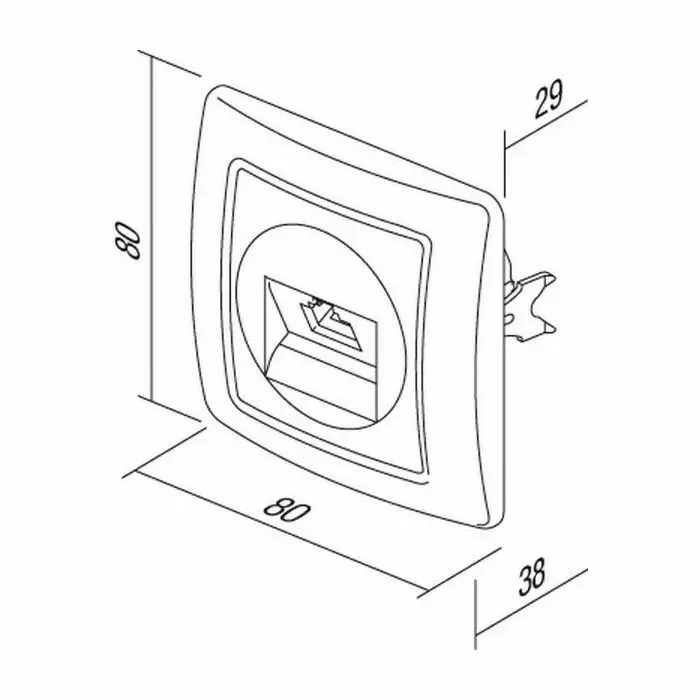 TEM utičnica komunikacijska 1×RJ45 Cat5E crna NB (KE37NB)