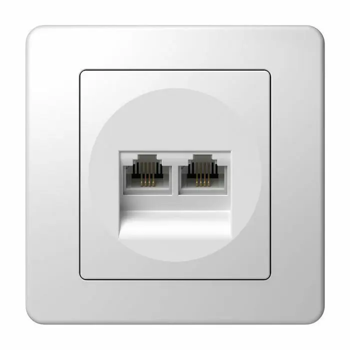 TEM utičnica telefonska 2×RJ11 bijela PW (KE38PW-U)