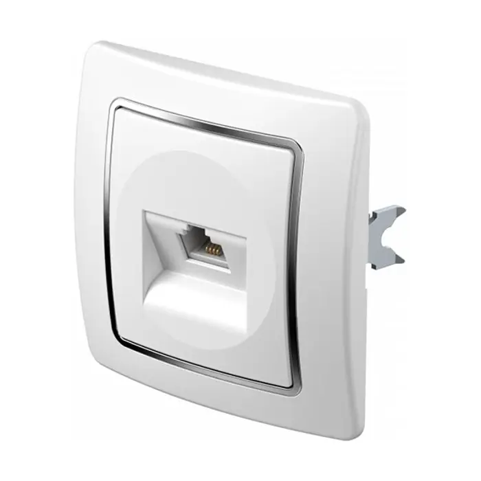 TEM utičnica telefonska RJ11 srebrna (KE36CO-B)