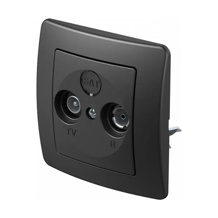 TEM utičnica TV-R krajnja crna PW (KE11NB)