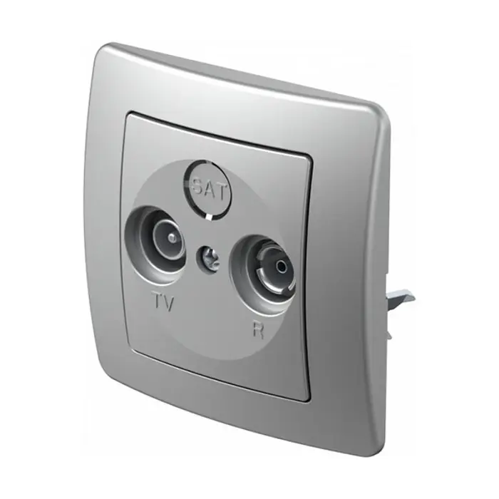 TEM utičnica TV-R krajnja srebrna