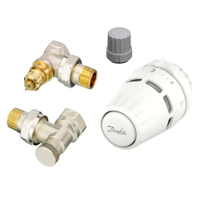 Termostatski Set 1/2" Kutni (Termoglava, Ventil, Prigušnica) DANFOSS