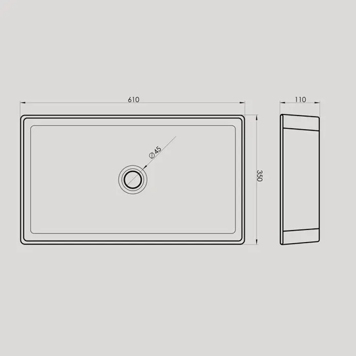 Umivaonik nadgradni Concepto Bell Neve 61x35x11 cm