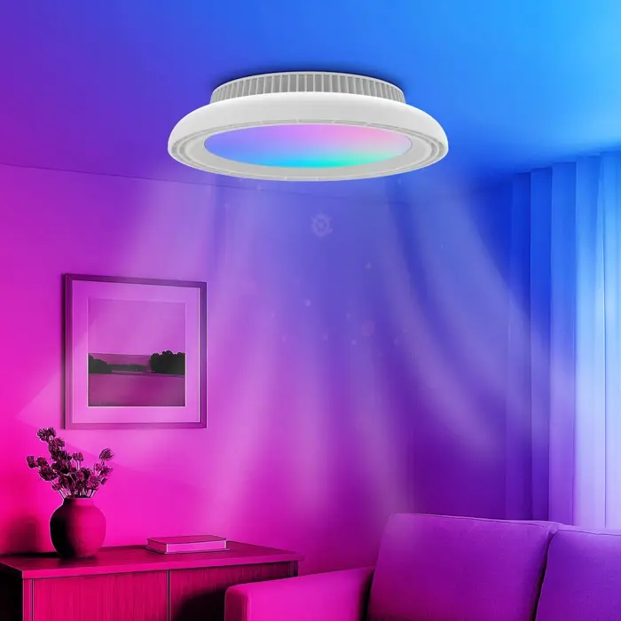 Ventilator stropni s LED rasvjetom RGB 3CCT, 450mm, IP20, daljinski, BRAYTRON