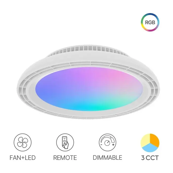 Ventilator stropni s LED rasvjetom RGB 3CCT, 450mm, IP20, daljinski, BRAYTRON