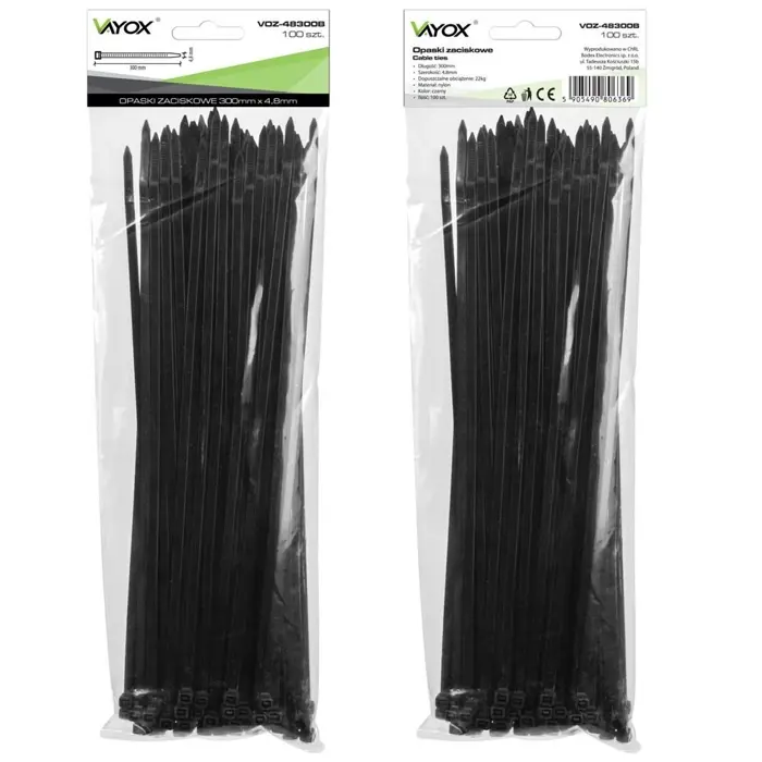 Vezica kabelska PVC 4,8x300 mm crna 100/1