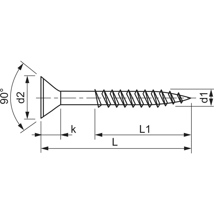 Vijak iver 5.0 x 70 mm, upuštena glava, djelomičan navoj, ZN, TX20