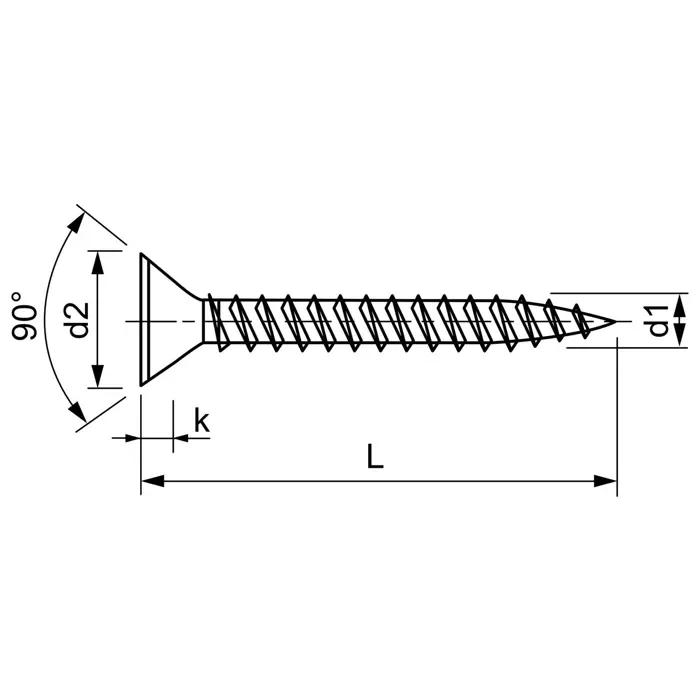 Vijak iver 3.5 x 40 mm, upuštena glava, puni navoj, ZN, TX20