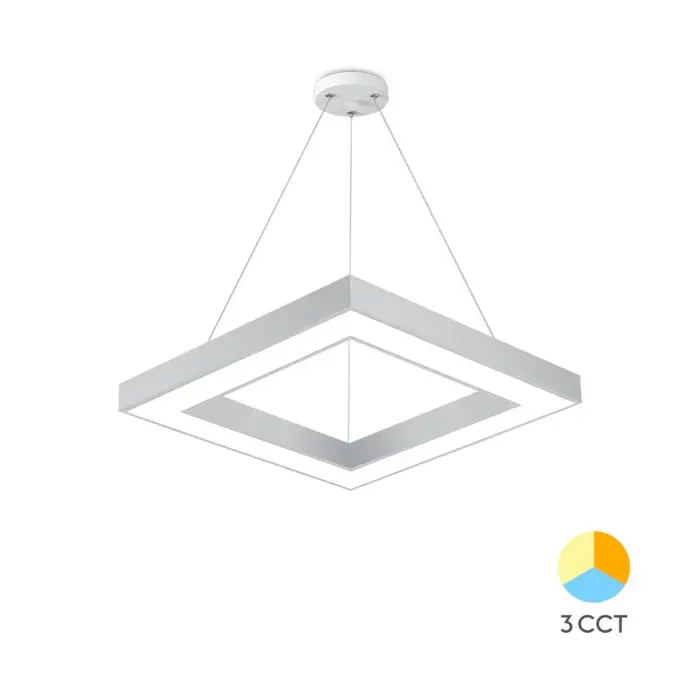 LED Viseća svjetiljka 38W, 3680lm, 450x450mm, Kvadratna, Bijela