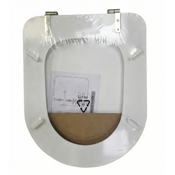 WC Daska MDF Valentina – Bijela, Inox nosači (Univerzalna)