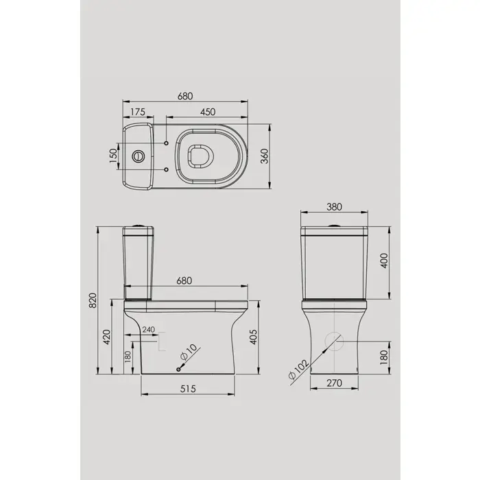WC Monoblok Stojeći Concepto Tab (Univerzalni odvod) + Soft-close daskom