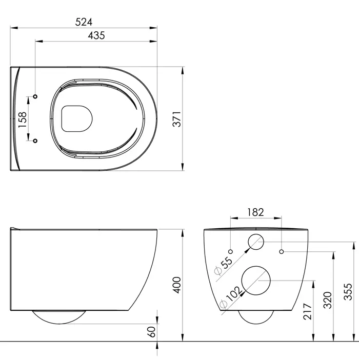 WC školjka viseća Concepto Siera Cappuccino Rimless Max 6 L