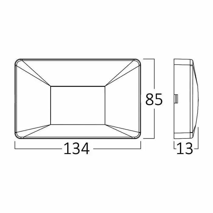 Zidna lampa (svjetiljka) 3W 3000K 160LM 134x85x13 mm IP65 crna